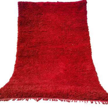 Shag Vintage Moroccan Berber Wool Rug Red  5’1″x8’5″