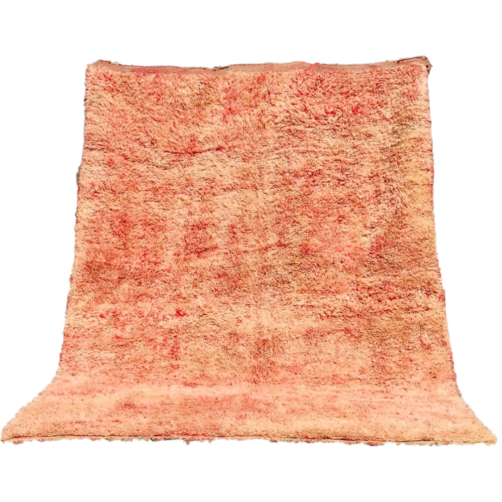 Faded Vintage Moroccan Wool Rug Peach