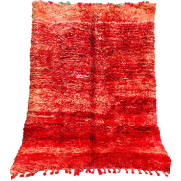 Moroccan Vintage Wool Rug Red 5’1″x8’2″
