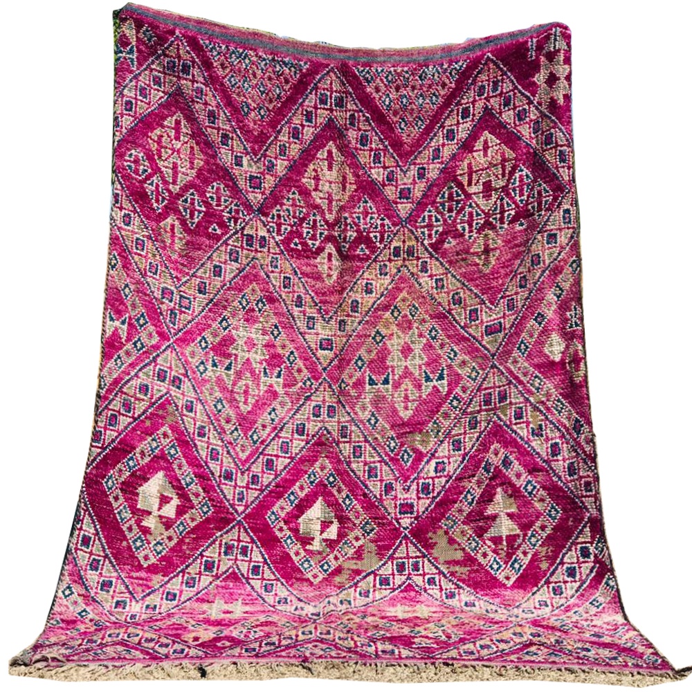 vintage moroccan handwoven beni mguild rug in purple
