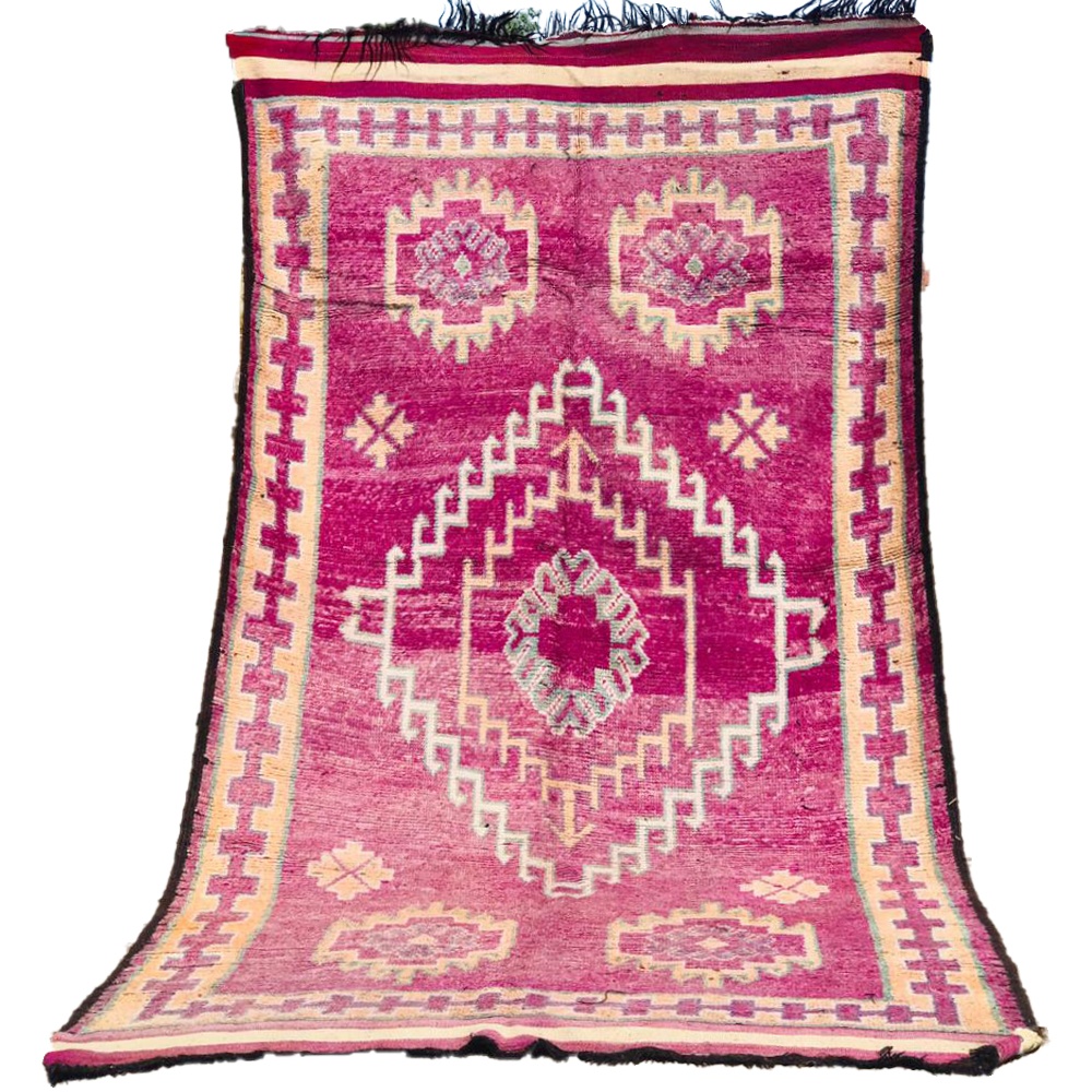 vintage purple beni mguild moroccan rug with boho chic tribal design