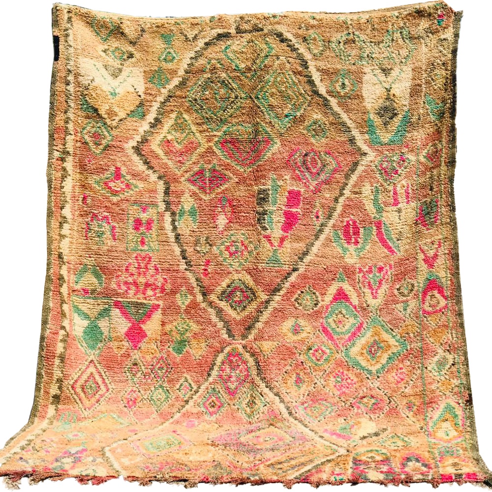 vintage moroccan faded boujaad rug pink