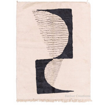 Artistic Moroccan Wool Rug Abstract Design