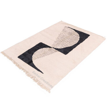 Artistic Moroccan Wool Rug Abstract Design