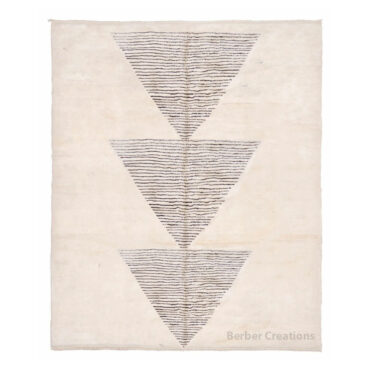 Minimalist Moroccan Wool Rug Striped Triangles