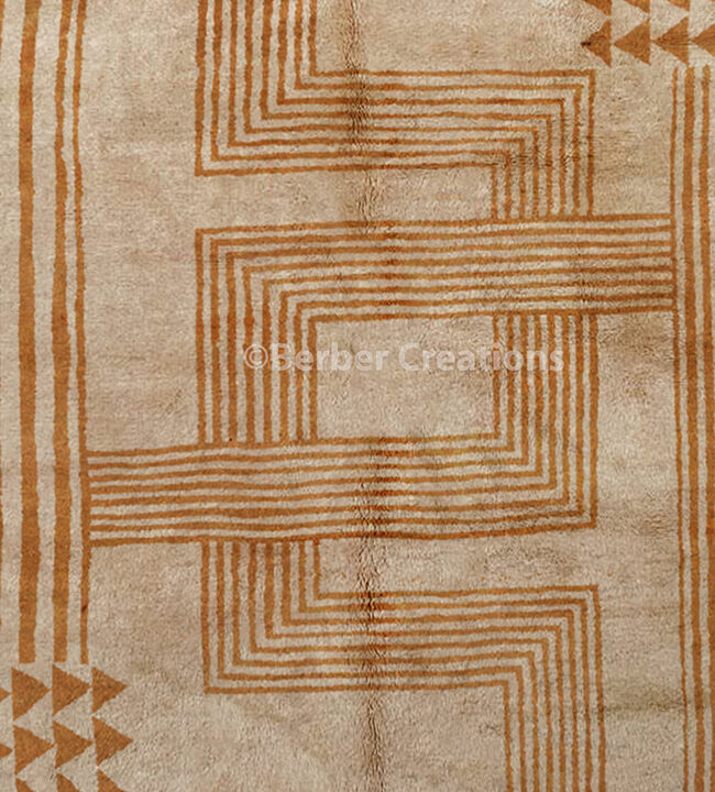 Modern luxury beni rug taupe and burnt orange - Image 3
