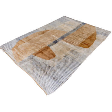 Modern Moroccan Wool Rug Rust Orange and Gray – ADERFI