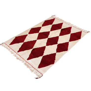 Moroccan Beni Ourain Rug Red Diamond