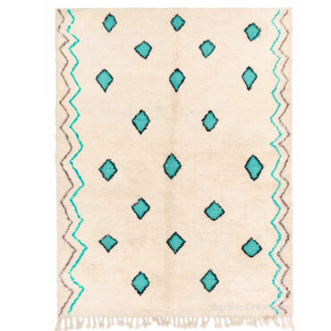 Moroccan Berber Wool Rug Azilal Style Turquoise