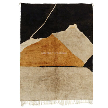 Moroccan Soft Beni Rug Black Burnt orange and Taupe