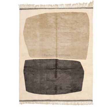 Moroccan Soft Beni Rug Black and Beige