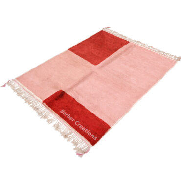 Moroccan Beni Rug Goemetric Patten Pink & Dark Red -SAFIYYA