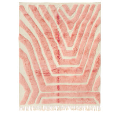 Textured Moroccan Wool Rug Pink