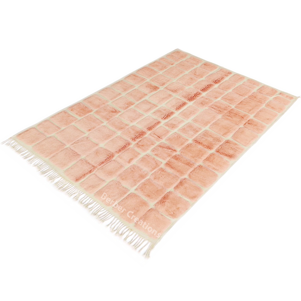 Textured Moroccan Beni Mrirt Rug Pink - Image 2
