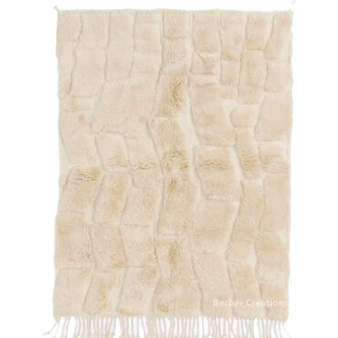 White Moroccan Wool Area Rug Beni Mrirt Style