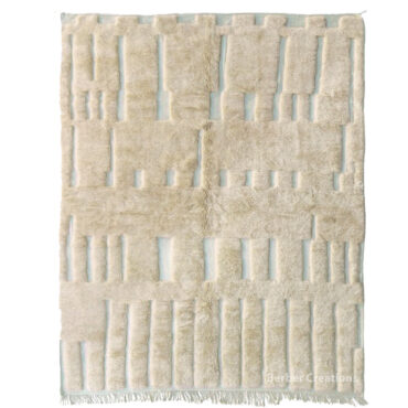 White Moroccan Wool Area Rug Beni Mrirt Style