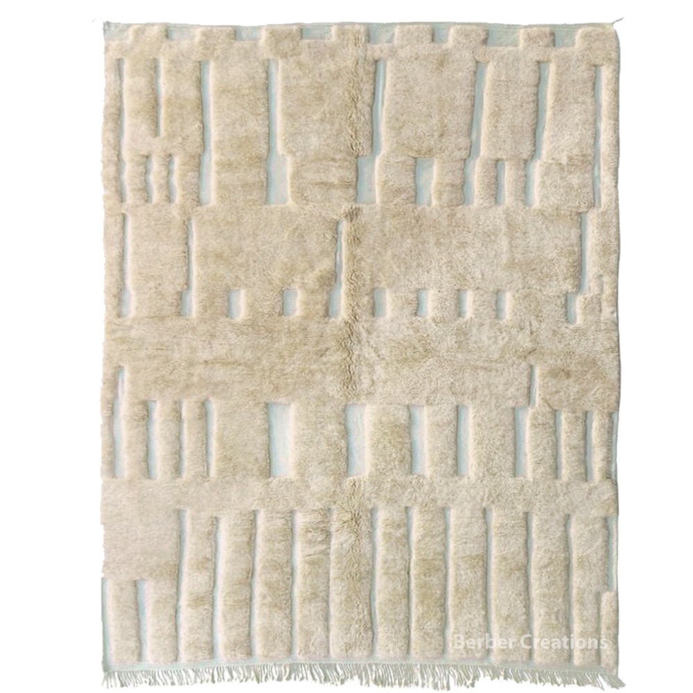 white moroccan wool rug beni mrirt style