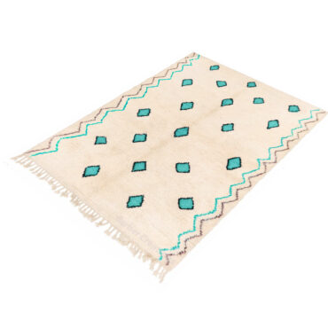 Moroccan Berber Wool Rug Azilal Style Turquoise