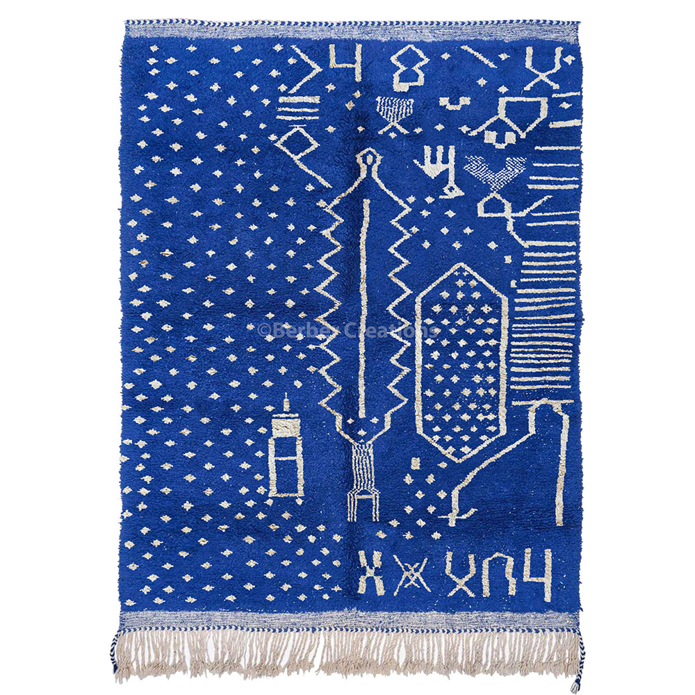 moroccan bohemian rug blue and white