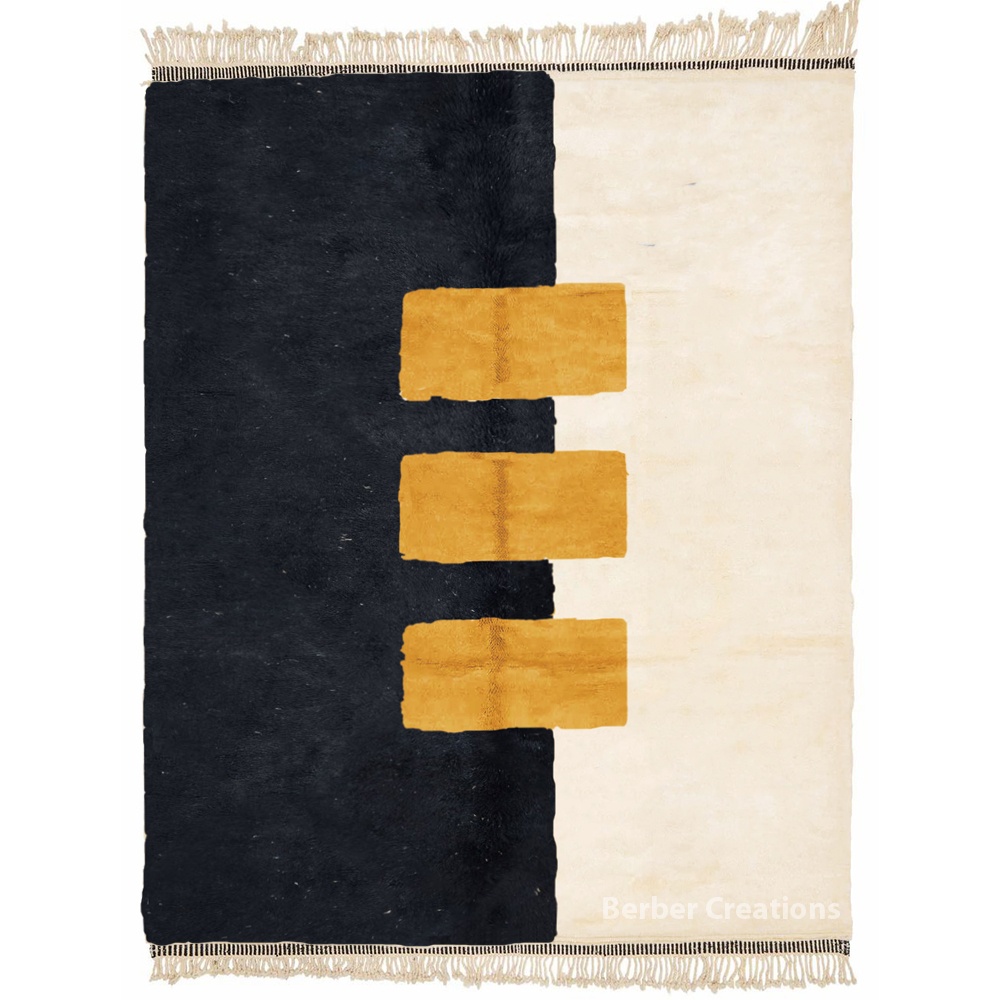 moroccan rug black white and gold