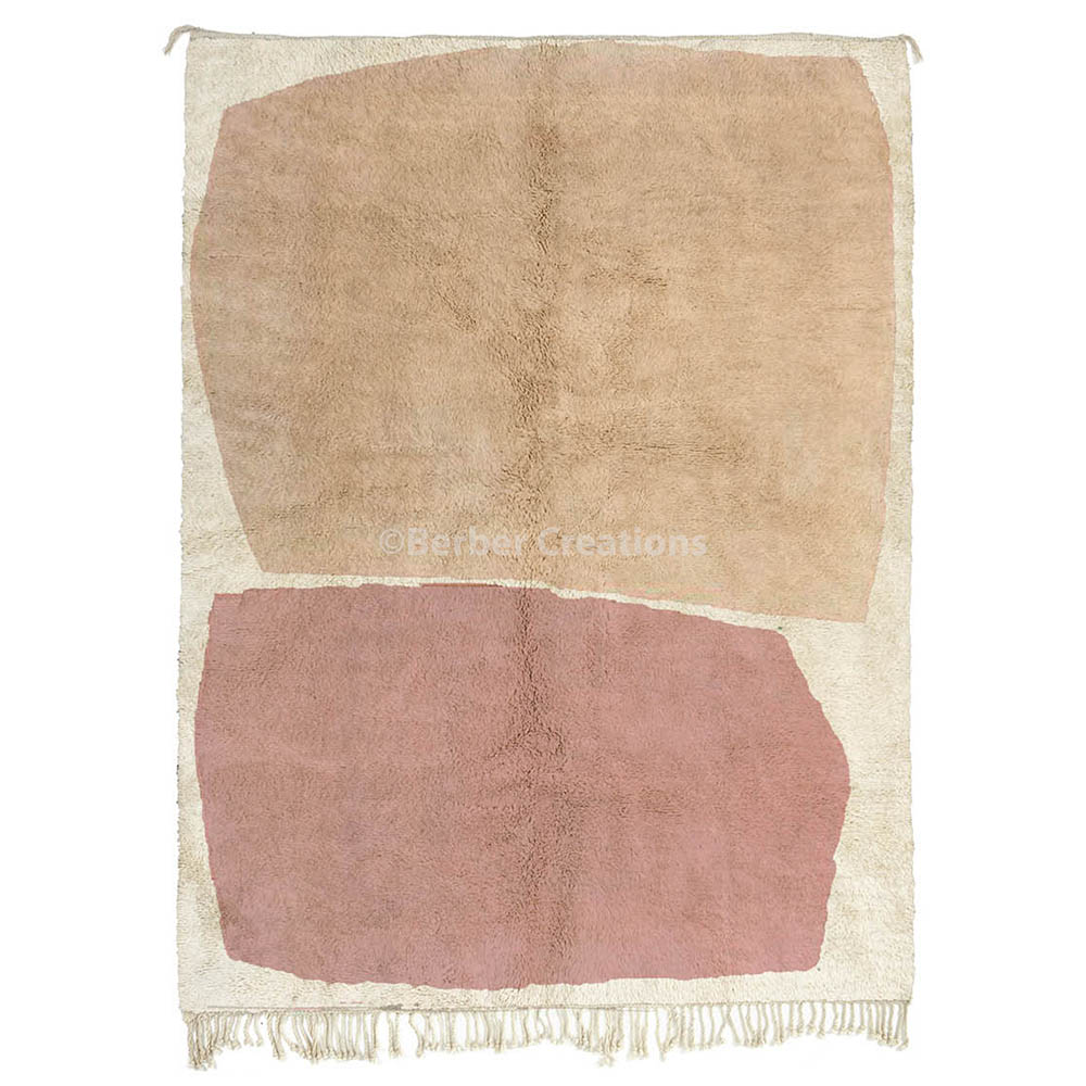 Contemporary Peach and Pink Moroccan Rug