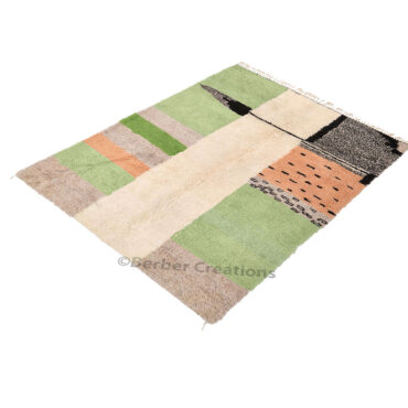 Shag Moroccan Beni Ourain Rug Sage Green