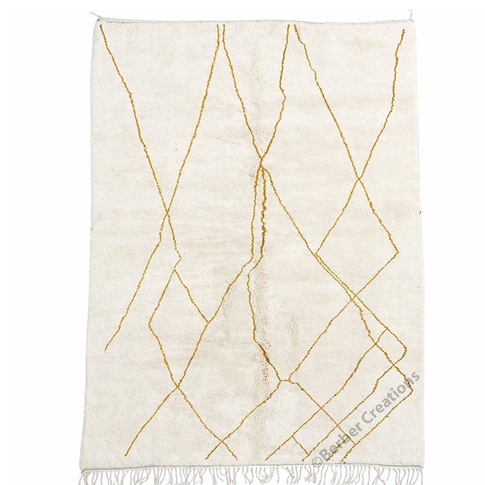 moroccan beni rug gold lines