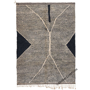 Moroccan Beni Rug in Black and White | Atlas Noir