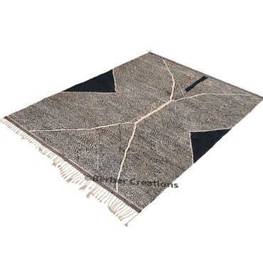 Moroccan Beni Rug in Black and White | Atlas Noir