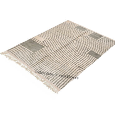Moroccan Beni Wool Rug Gray Stripes