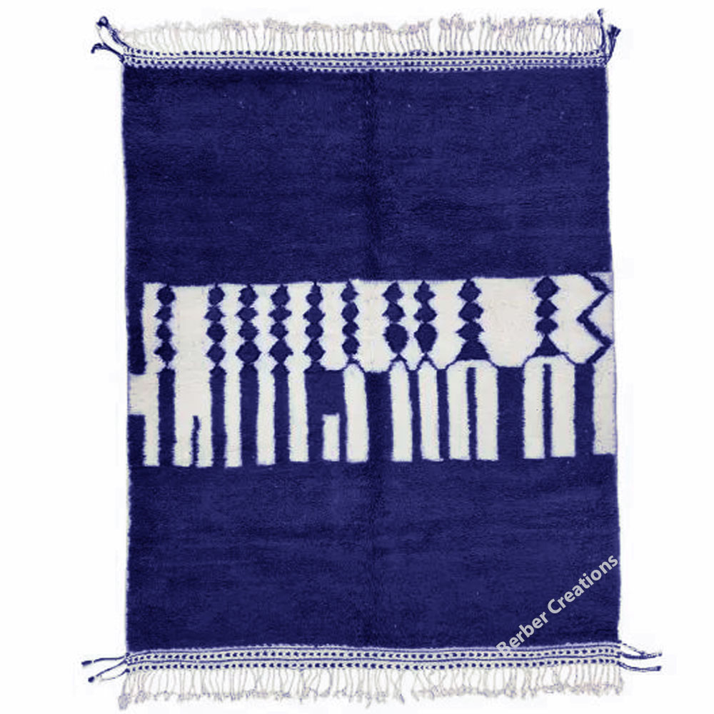 blue moroccan beni ourain rug