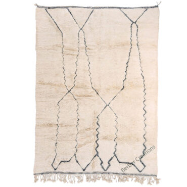 Handmade Moroccan Wool Rug Black and White