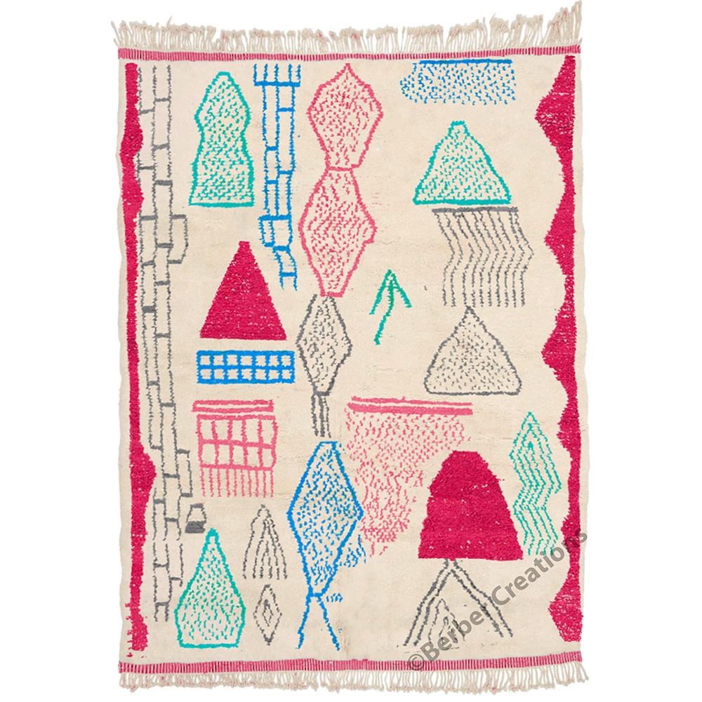 handwoven pink moroccan azilal rug bohemian style