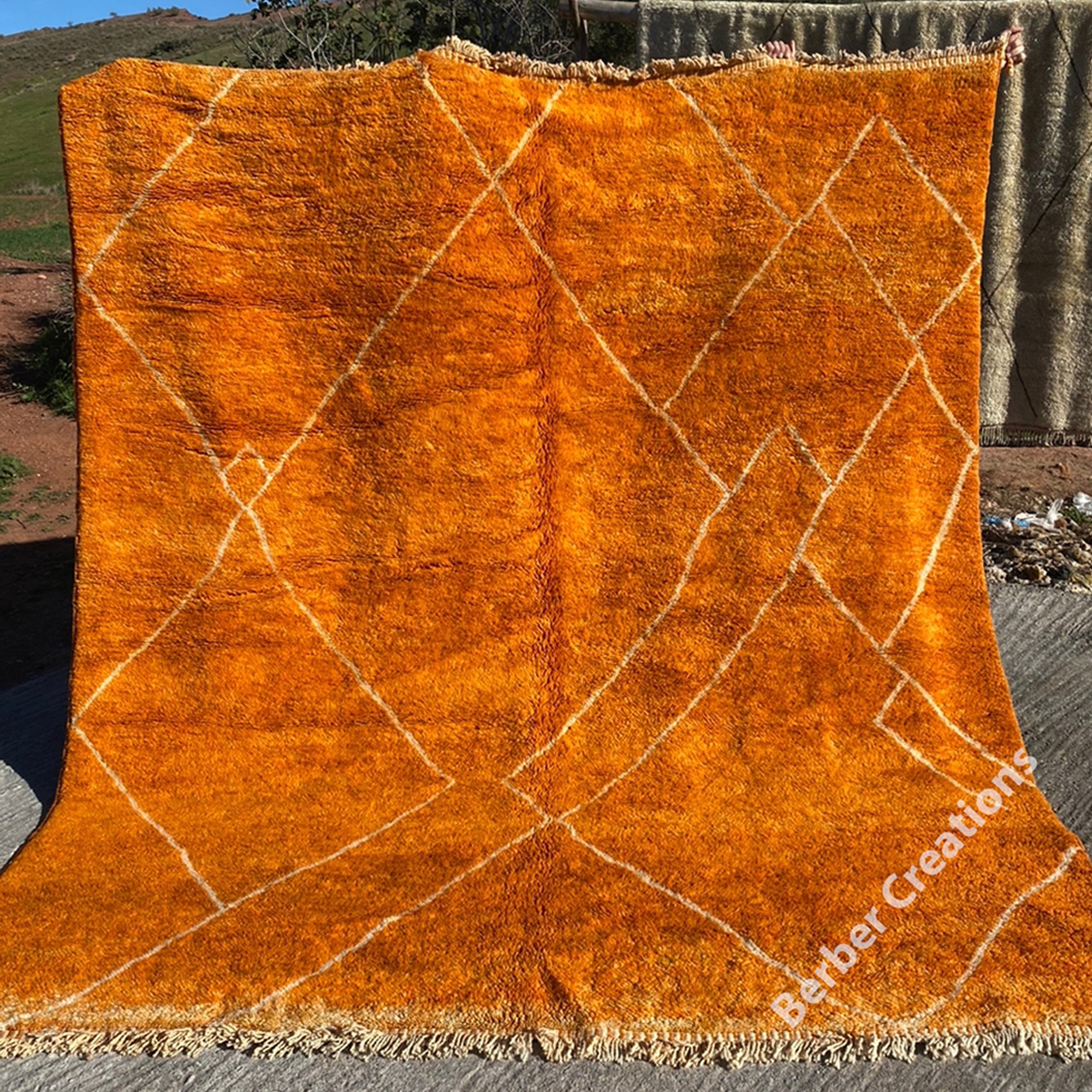 moroccan beni mrirt orange rug 8x10