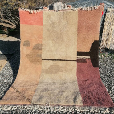 Pink Moroccan Wool Rug 7’x9′