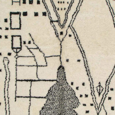 Moroccan Azilal Wool Rug Black and White