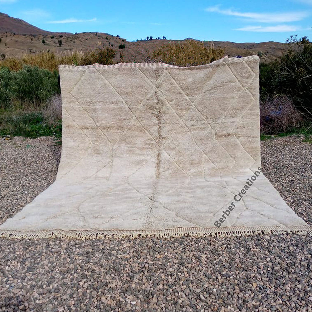 large white moroccan wool rug