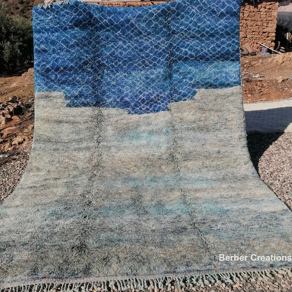 moroccan beni mrirt rug blue Tamdint 2