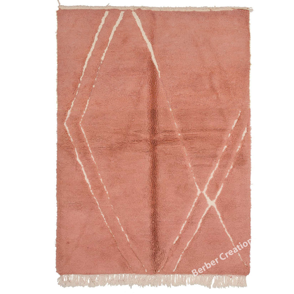 moroccan beni ourain rug pink