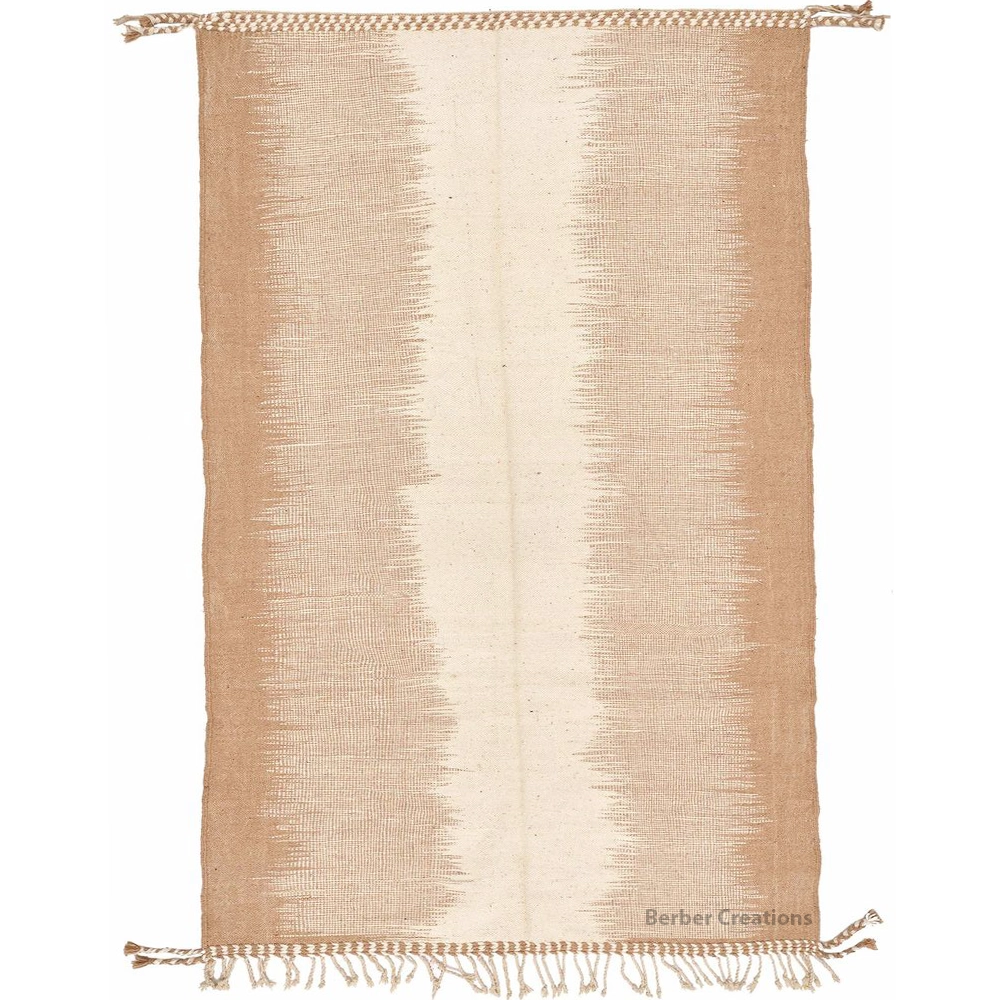 moroccan flatweave kilim wool rug beige