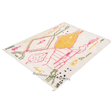 Multicolored Pastel Moroccan Azilal Rug