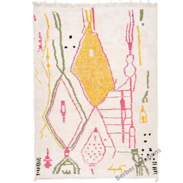 Multicolored Pastel Moroccan Azilal Rug