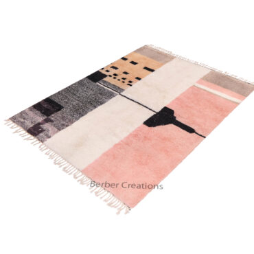 Abstract Moroccan Handwoven Beni Rug Pink | Rosy Sahara