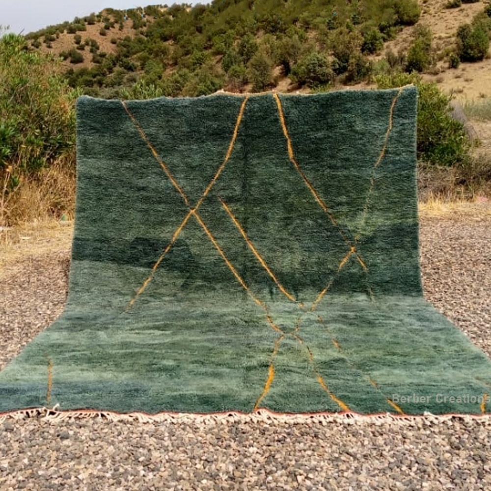 modern moroccan green rug
