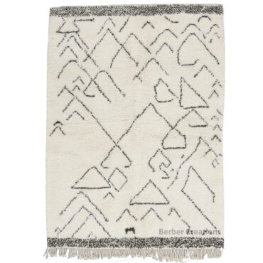 Shag Moroccan Beni Ourain Rug Black and White