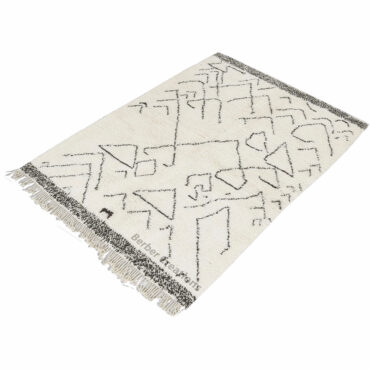 Shag Moroccan Beni Ourain Rug Black and White