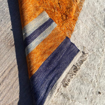 Authentic Moroccan Beni Rug Orange and Blue
