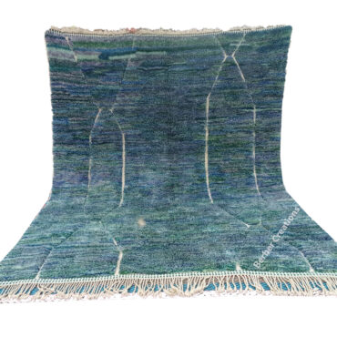 Contemporary Moroccan Wool Rug Blue Green and Purple 8×10 Ft