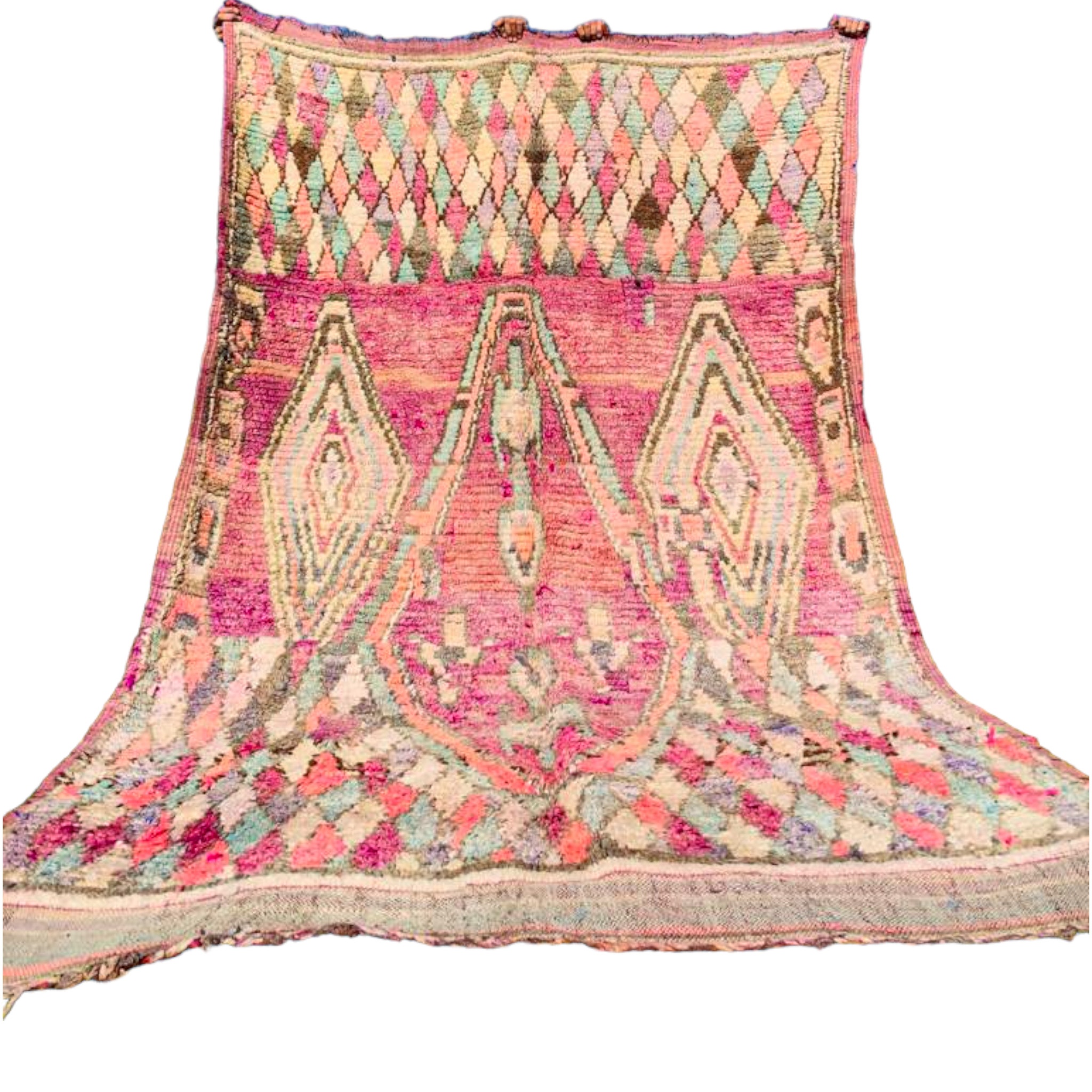 Faded vintage moroccan rug pink