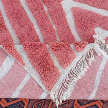 Large Soft Moroccan Wool Rug Pink 10.6×13.7 Ft